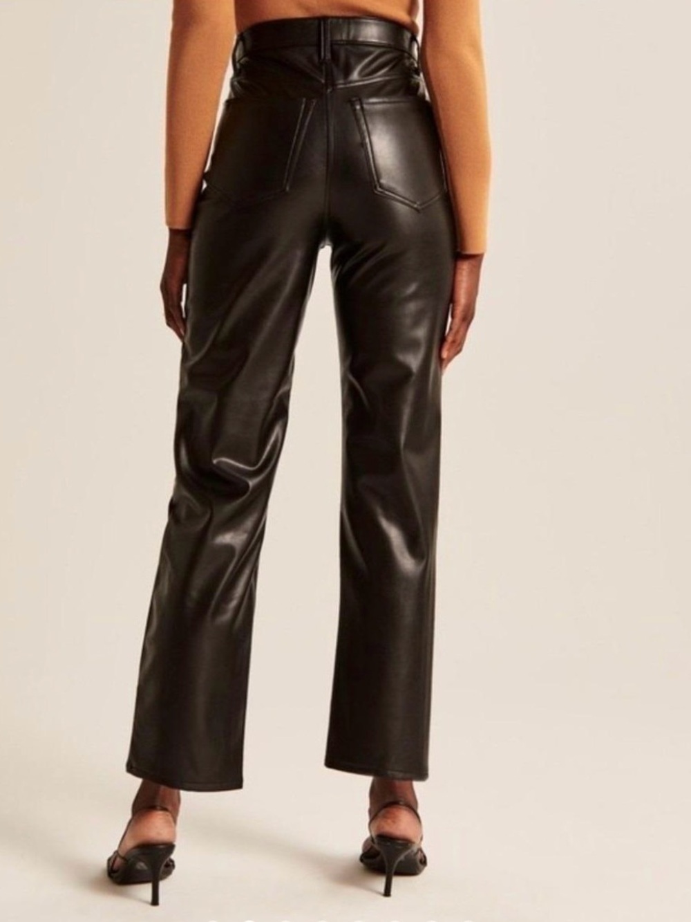 Abercrombie & Fitch Ankle Straight Ultra High Rise Vegan Leather Pants